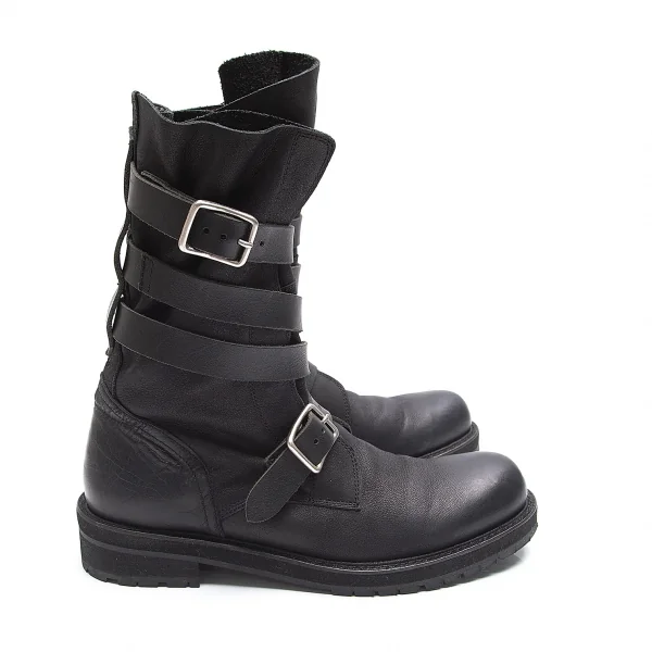 ワイズY's ベルテッドレザーブーツ 黒6(25.5位) K-87672_003