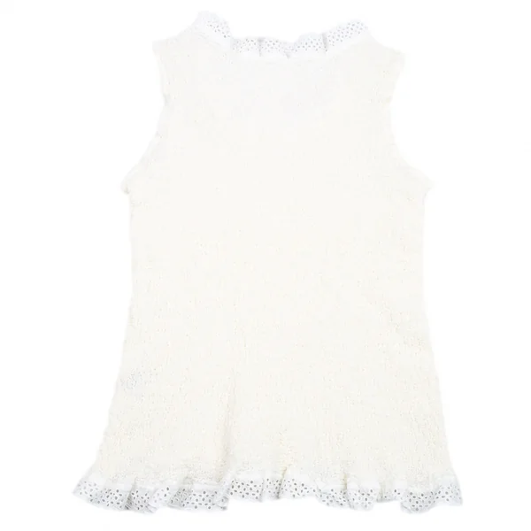 イッセイミヤケ ミーISSEY MIYAKE me レース装飾カリフラワーノースリーブ アイボリーM位 K-87677_010