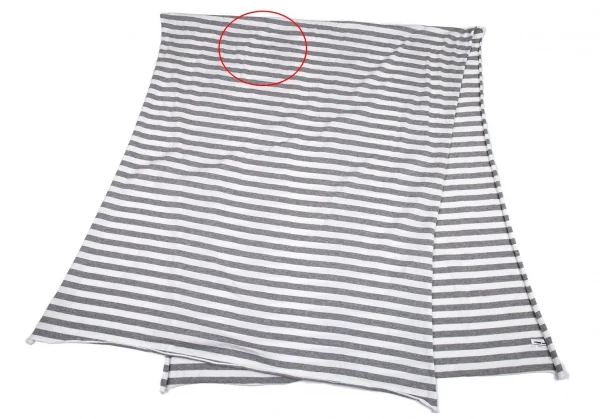 コムデギャルソンCOMME des GARCONS ボーダーカットソー地ストール 白グレー K-87748_002