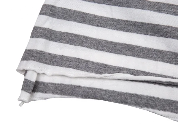 コムデギャルソンCOMME des GARCONS ボーダーカットソー地ストール 白グレー K-87748_004