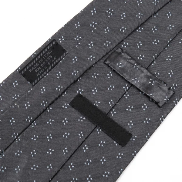 プラダPRADA シルク点柄ネクタイ グレー K-87752_007