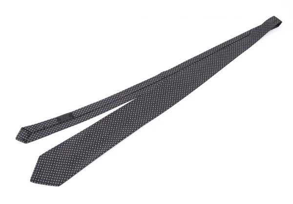 プラダPRADA シルク斜線柄ネクタイ チャコール K-87753_002