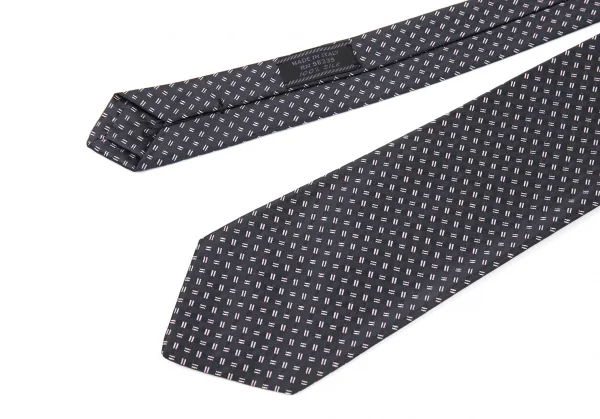 プラダPRADA シルク斜線柄ネクタイ チャコール K-87753_004