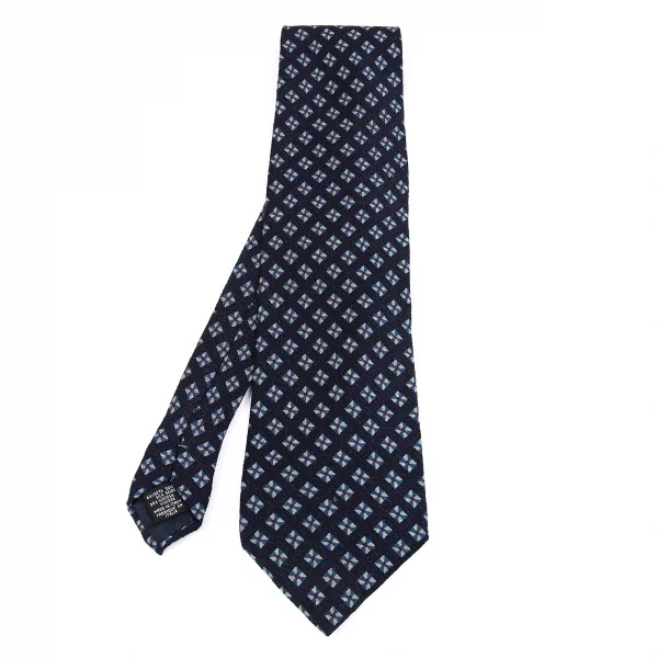 エンポリオアルマーニEMPORIO ARMANI シルクダイヤプリントネクタイ 紺 K-87756_001