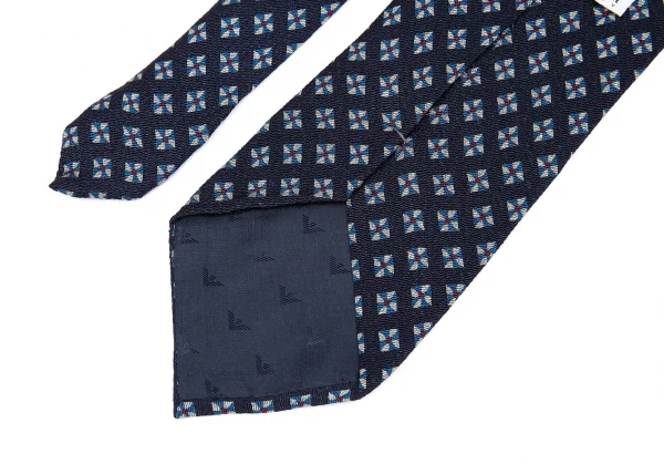 エンポリオアルマーニEMPORIO ARMANI シルクダイヤプリントネクタイ 紺 K-87756_007
