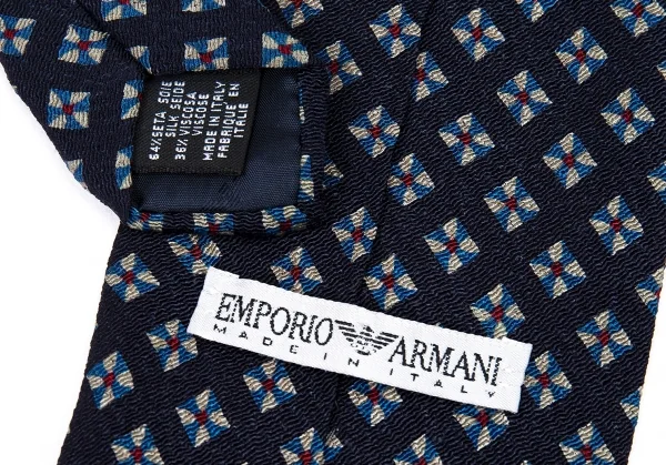 エンポリオアルマーニEMPORIO ARMANI シルクダイヤプリントネクタイ 紺 K-87756_008