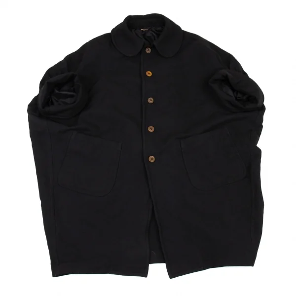 コムデギャルソンCOMME des GARCONS 製品染めロールアップドルマンコート 黒XS K-87763_002