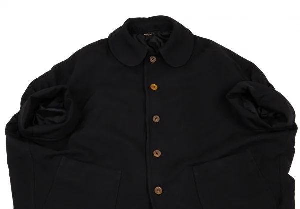 コムデギャルソンCOMME des GARCONS 製品染めロールアップドルマンコート 黒XS K-87763_003