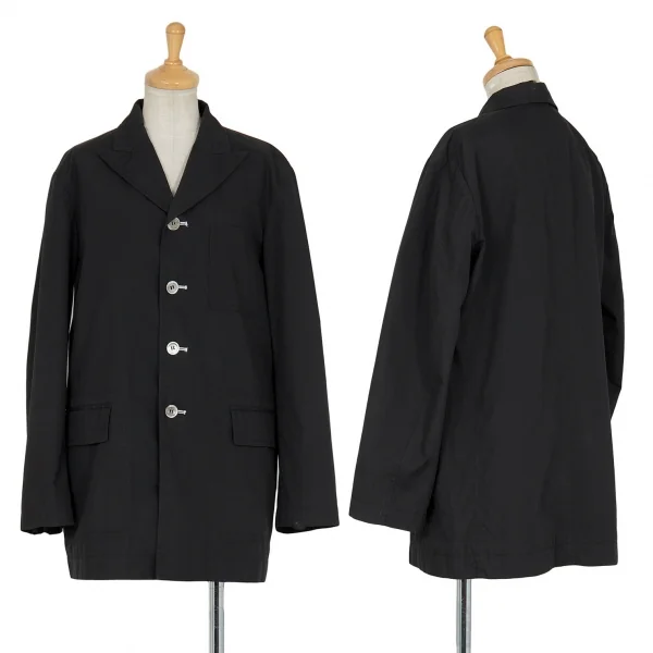トリココムデギャルソンtricot COMME des GARCONS ポリコットンボタンホール配色ジャケット 黒M位 K-87770_001