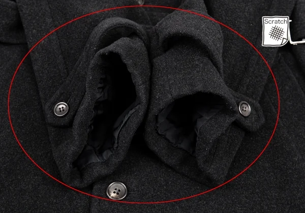 コムデギャルソン オムプリュスCOMME des GARCONS HOMME PLUS メルトンウールステンカラーコート グレーM K-87773_008