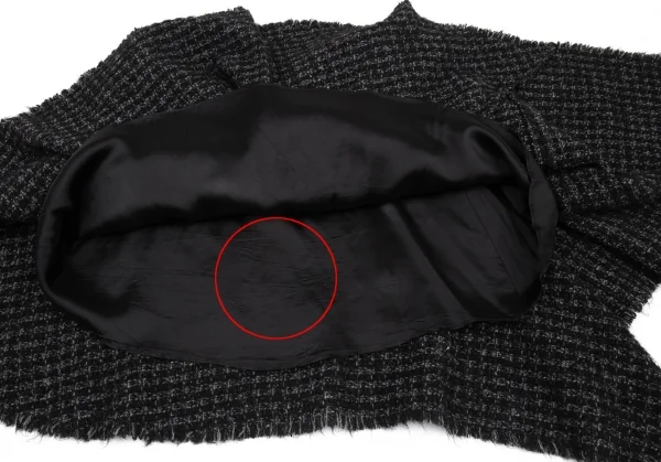 バレンシアガBALENCIAGA ツイードアシンメトリーミニスカート 黒40 K-87775_012
