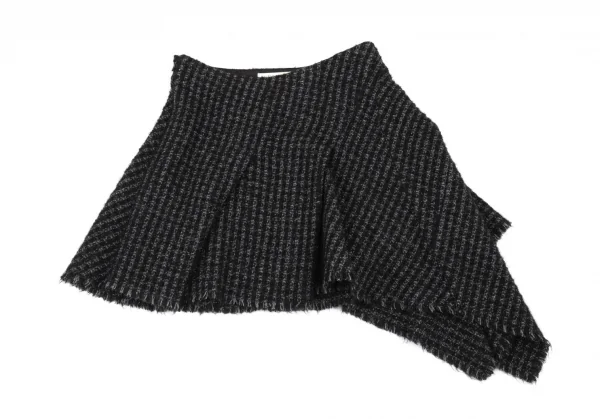 バレンシアガBALENCIAGA ツイードアシンメトリーミニスカート 黒40 K-87775_002