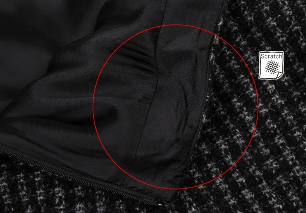 バレンシアガBALENCIAGA ツイードアシンメトリーミニスカート 黒40 K-87775_007