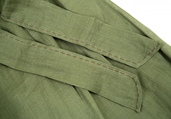 シビラSybilla リネンタックワイドパンツ 緑S K-87842_003