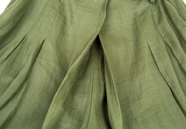 シビラSybilla リネンタックワイドパンツ 緑S K-87842_004