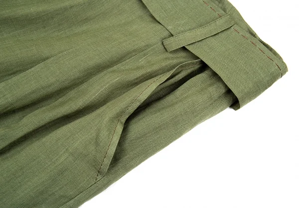 シビラSybilla リネンタックワイドパンツ 緑S K-87842_005