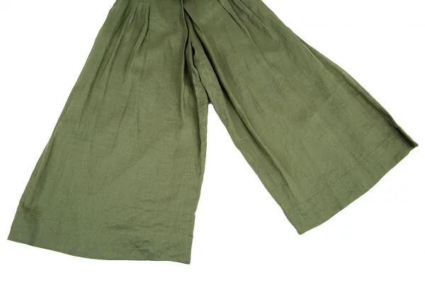 シビラSybilla リネンタックワイドパンツ 緑S K-87842_006