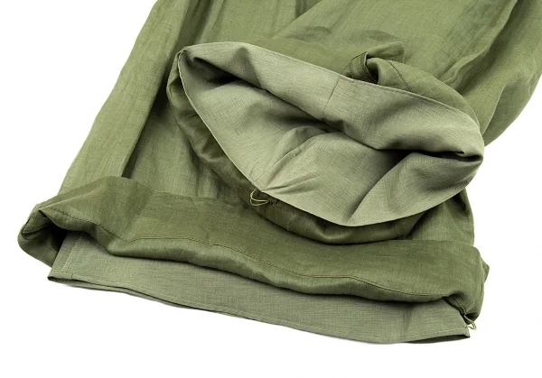 シビラSybilla リネンタックワイドパンツ 緑S K-87842_007