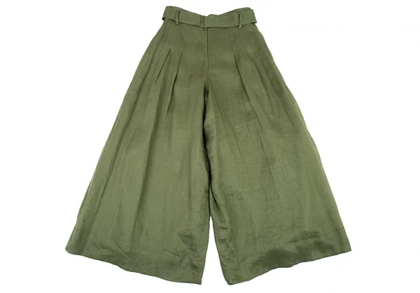 シビラSybilla リネンタックワイドパンツ 緑S K-87842_008