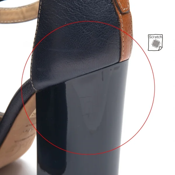 ディーアンドジーD&G チャンキーヒールベルトパンプス 紺38(24.5位) K-87872_010