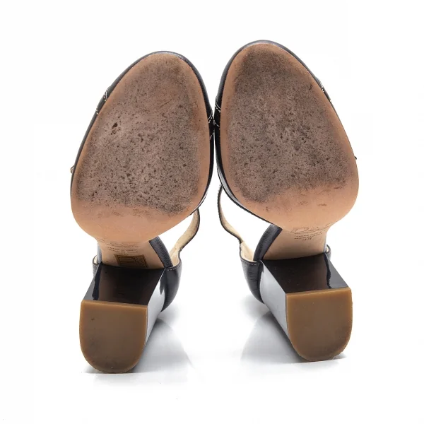 ディーアンドジーD&G チャンキーヒールベルトパンプス 紺38(24.5位) K-87872_012