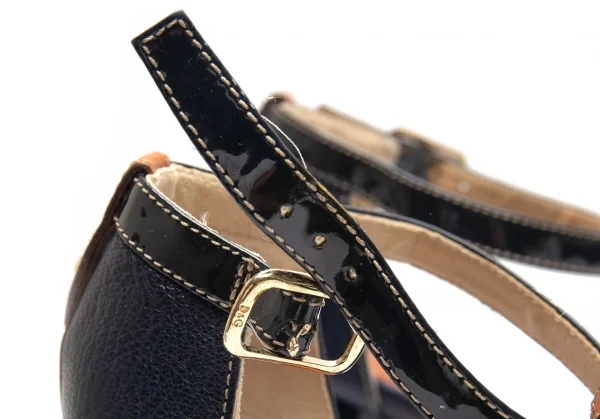 ディーアンドジーD&G チャンキーヒールベルトパンプス 紺38(24.5位) K-87872_007