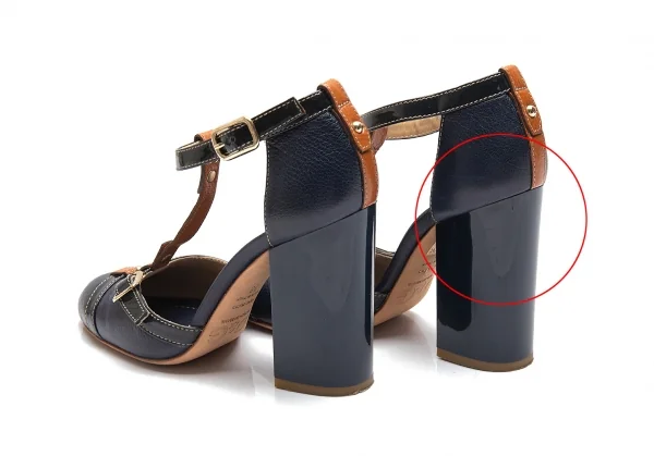 ディーアンドジーD&G チャンキーヒールベルトパンプス 紺38(24.5位) K-87872_009