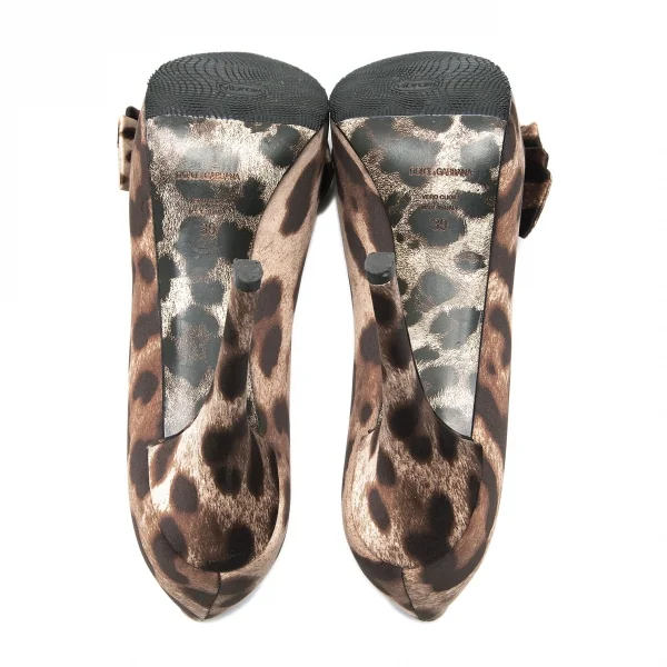 ドルチェ&ガッバーナDOLCE&GABBANA レオパードハイヒールオープントゥパンプス 茶39(25位) K-87874_005