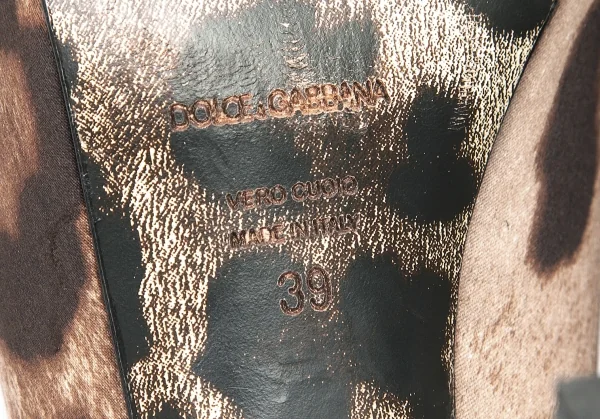 ドルチェ&ガッバーナDOLCE&GABBANA レオパードハイヒールオープントゥパンプス 茶39(25位) K-87874_006