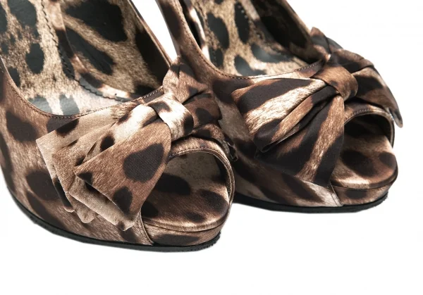 ドルチェ&ガッバーナDOLCE&GABBANA レオパードハイヒールオープントゥパンプス 茶39(25位) K-87874_007