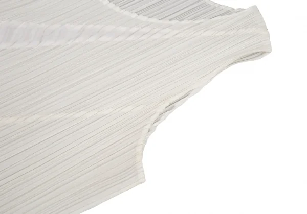 プリーツプリーズPLEATS PLEASE バイアス切替プリーツタンクトップ 白3 K-87899_005