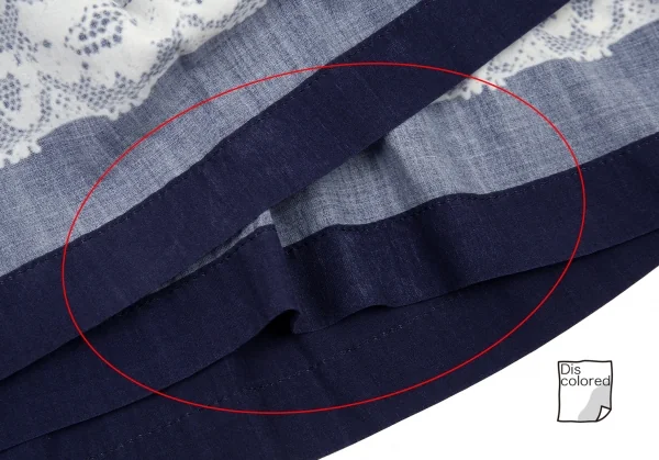 トリココムデギャルソンtricot COMME des GARCONS レースプリント裏使いティアードタックラップスカート 紺フリー K-87930_006