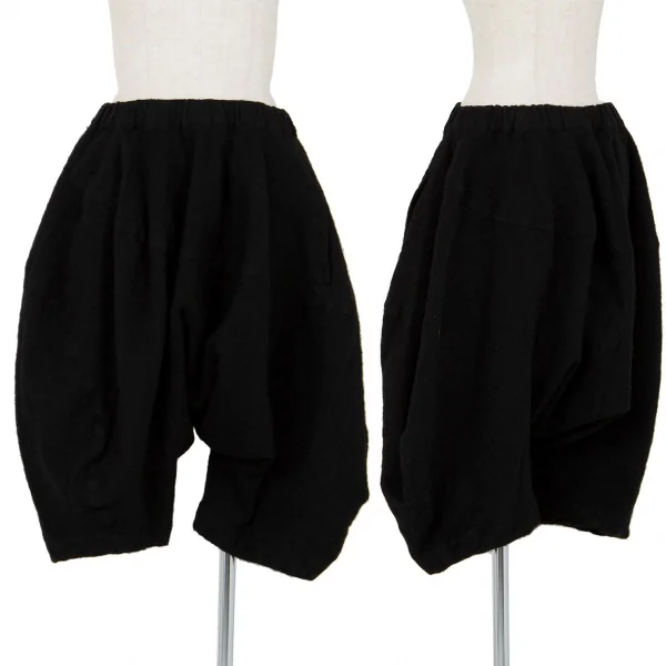 コムコム コムデギャルソンCOMME des GARCONS 起毛ウールかぼちゃパンツ 黒XS K-87936_001