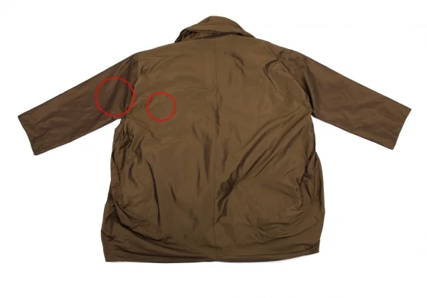 イッセイミヤケISSEY MIYAKE メタリック変形ジップデザインジャケット カーキゴールド2 K-88000_015