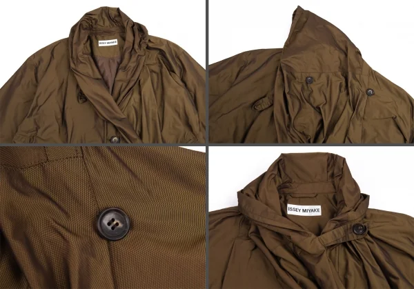 イッセイミヤケISSEY MIYAKE メタリック変形ジップデザインジャケット カーキゴールド2 K-88000_003