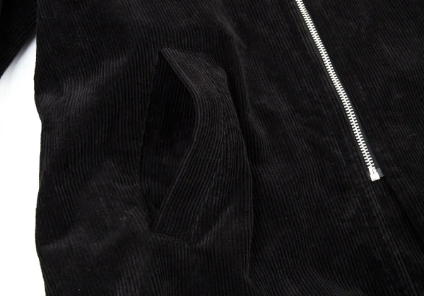 コムデギャルソン オムCOMME des GARCONS HOMME エナメルレザー衿コーデュロイキルトジップハーフコート 黒M K-88052_009