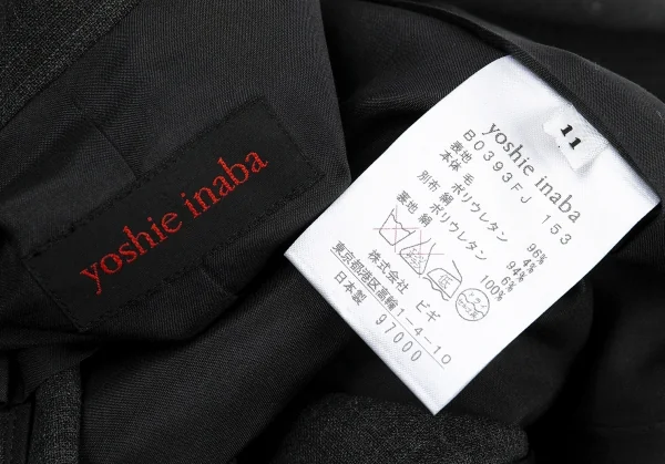 ヨシエイナバYOSHIE INABA ウールストレッチデザインジャケット グレー11 K-88146_015