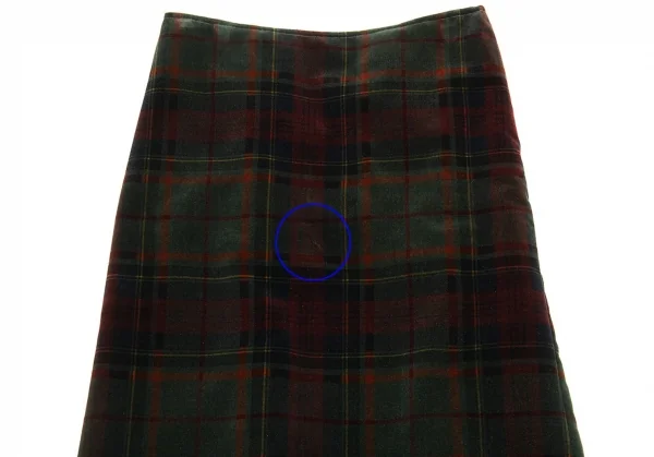 ラ ペリオード ヨシエ イナバLa Periode yoshie inabaベロアタータンチェックスカート 深緑他M位 K-88252_003