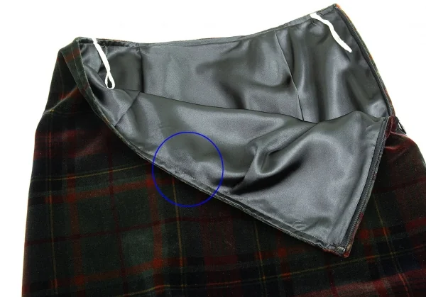 ラ ペリオード ヨシエ イナバLa Periode yoshie inabaベロアタータンチェックスカート 深緑他M位 K-88252_006