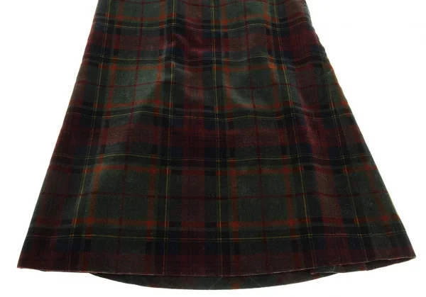 ラ ペリオード ヨシエ イナバLa Periode yoshie inabaベロアタータンチェックスカート 深緑他M位 K-88252_008
