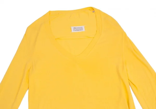 メゾンマルタンマルジェラMaison Martin Margiela 1 レーヨン深Vネックニット 黄M K-88266_003