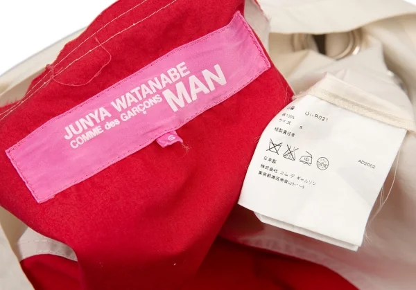 ジュンヤワタナベマンピンク コムデギャルソンJUNYA WATANABE MAN PINK COMME des GARCONS フロントビッグアイレット切替布帛Tシャツ オフS K-88267_018