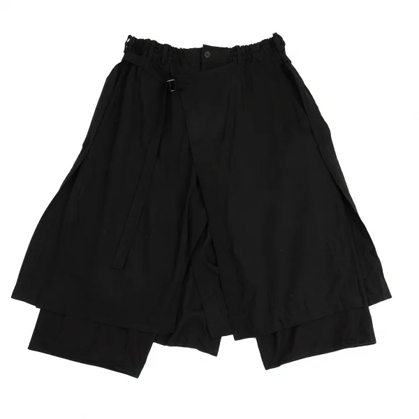 Ground Y Rayon Layered Wrap Design Pants Black 3 K-88286_001