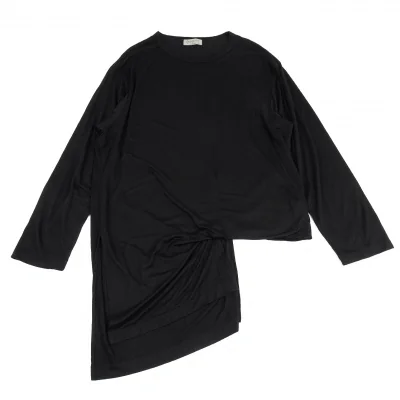 ヨウジヤマモト プールオムYohji Yamamoto POUR HOMME テンセルキュプラアシンメトリー折返しカットソー