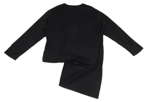 新作☆即納【Yohji Yamamoto】INAZUMA Long Sleeve T-Shirt Yohji Yamamoto POUR HOMME Asymmetrical Long Sleeve T Shirt