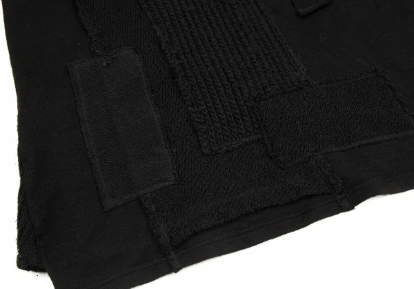 ヨウジヤマモト プールオムYohji Yamamoto POUR HOMME パッチワーク切替デザインスウェット 黒3 K-88291_010