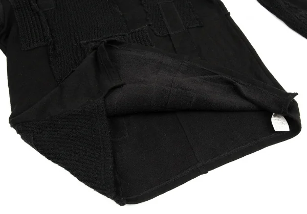 ヨウジヤマモト プールオムYohji Yamamoto POUR HOMME パッチワーク切替デザインスウェット 黒3 K-88291_011
