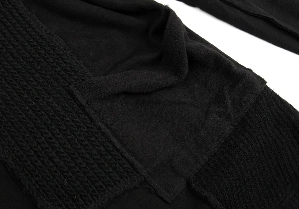ヨウジヤマモト プールオムYohji Yamamoto POUR HOMME パッチワーク切替デザインスウェット 黒3 K-88291_014