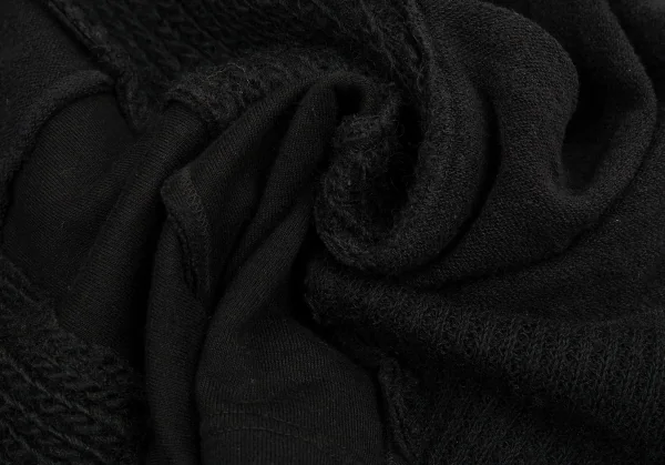 ヨウジヤマモト プールオムYohji Yamamoto POUR HOMME パッチワーク切替デザインスウェット 黒3 K-88291_015