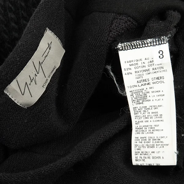 ヨウジヤマモト プールオムYohji Yamamoto POUR HOMME パッチワーク切替デザインスウェット 黒3 K-88291_017